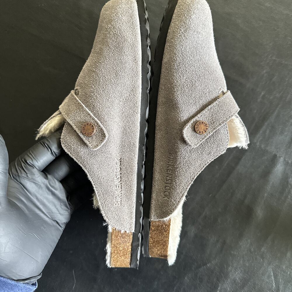 Birkenstock Boston Lined Gray Suede Casual Comfort Clogs EU 40 US M 7 W 9 BP - Picture 9 of 12
